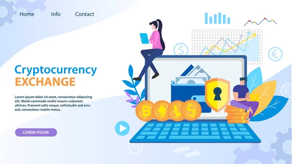 Cryptocurrency Exchange Dollar Bitcoin Ethereum — Stock Vector