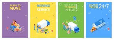 Hareket etmeye hazır, taşıma servis vektör Illustration.