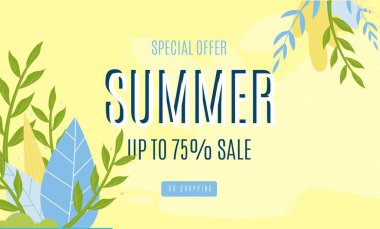 Büyük İndirim ile Özel Yaz Banner Şablonu