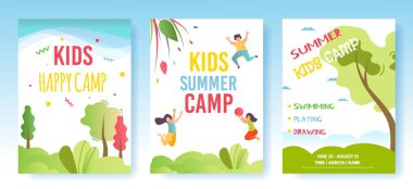 Baskı veya Medya El İlanı Seti Reklam Çocuk Yaz Kampı