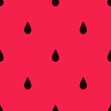 Kırmızı Uzayda Dikişsiz Desen Karpuz Damlaları