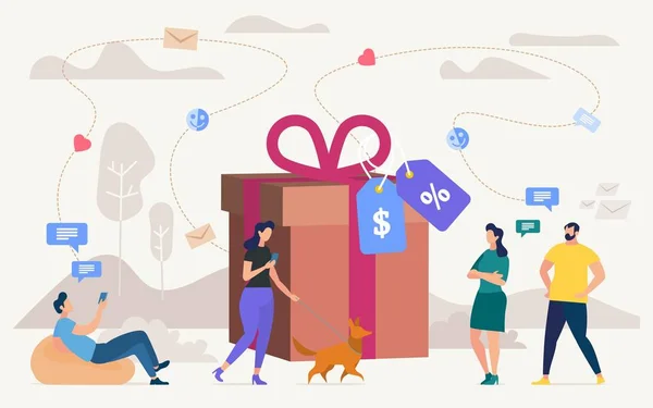 Buying Gifts on Shop Sale Flat Vector Concept
