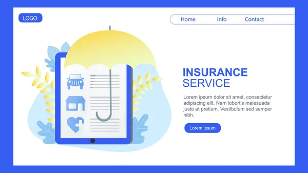 House Car Health Insurance Service Banner Vector