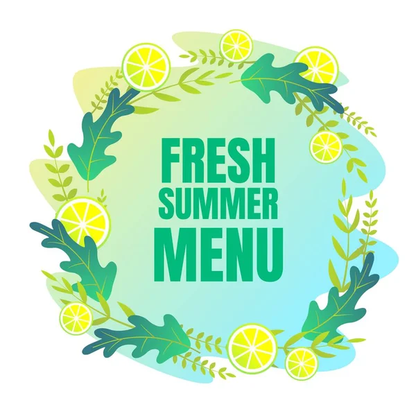 Fresh Summer Menu Banner with Typography inside — Stock Vector