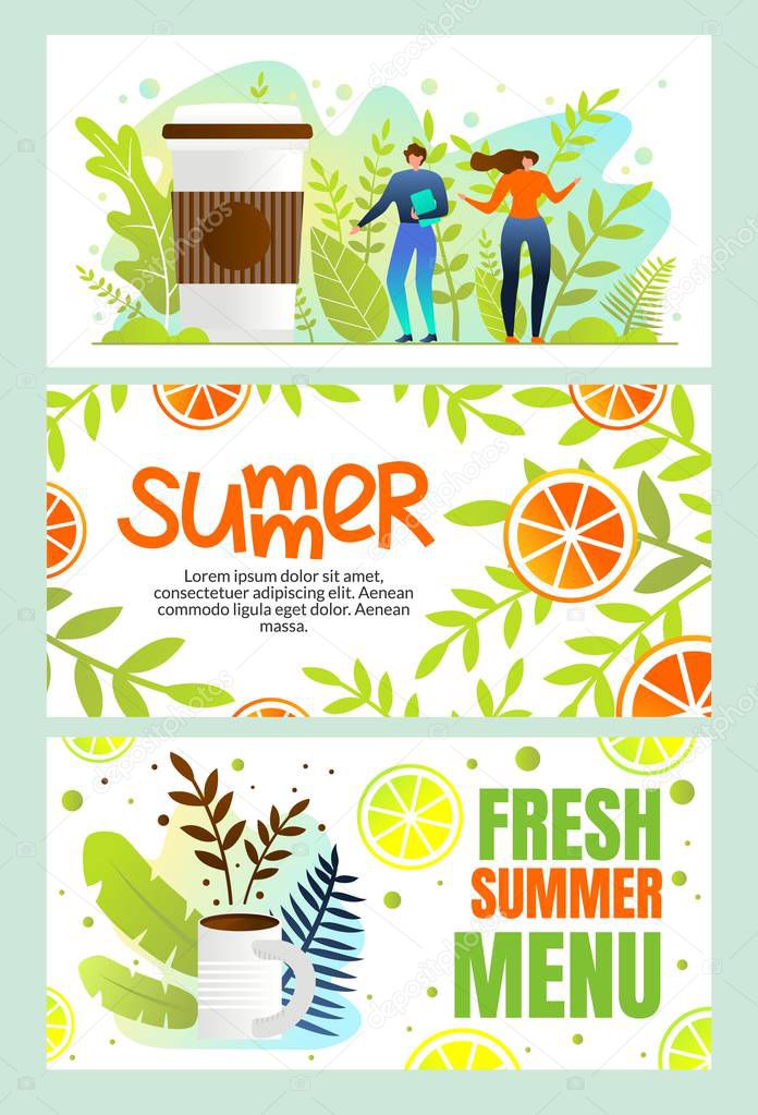 Fresh Summer Menu Horizontal Banners, Summertime