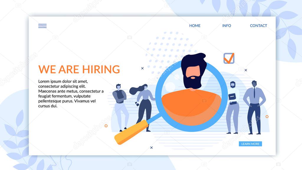 Flat Landing Page for Hiring Agency with Ad Text