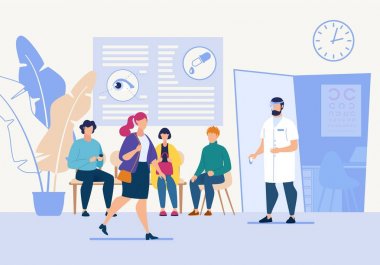 Parlak Flyer Oculist Göz Tedavisi Karikatür Düz. 