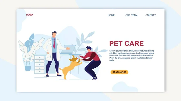 Bright Banner is Written Pet Care Cartoon Flat. — Stock Vector