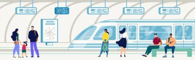 Demiryolu Metro Istasyonu vektör üzerinde Subway