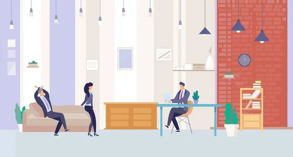 Les hommes d'affaires travaillant dans Office Vector Concept — Image vectorielle