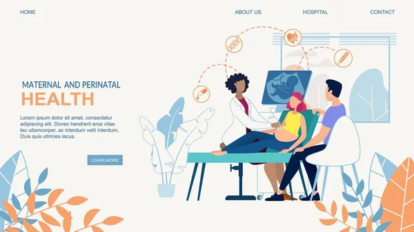 Website banner maternale en perinatale gezondheid. — Stockvector