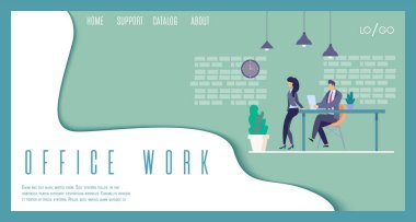 İş Şirketi Ofis İş Vektör Web Banner