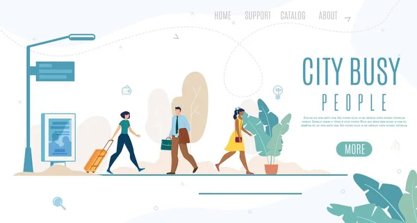 City People Life time management vector web banner — Stockvector