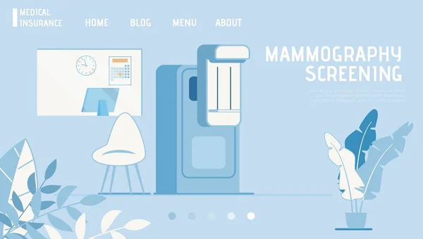 Sağlık Sigortası Açılış Sayfası Teklifler Mammogram — Stok Vektör