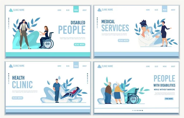 Landing Page Ensemble de services médicaux pour les personnes — Image vectorielle