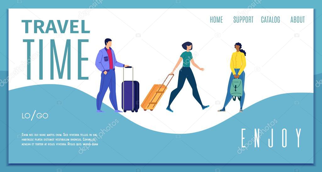 Travel Company or Service Flat Vector Web Banner