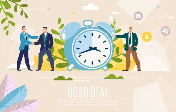 Business Leaders goede deal platte vector web banner — Stockvector