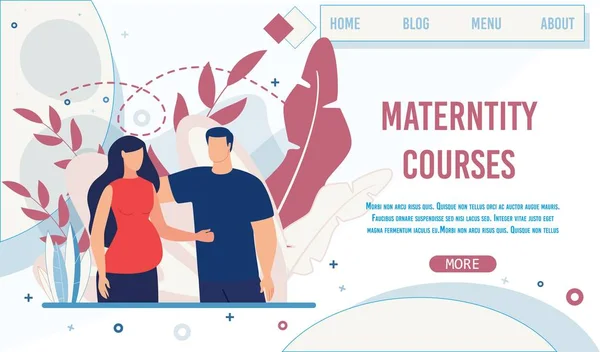 Pagina di destinazione creativa per i corsi di maternità — Vettoriale Stock