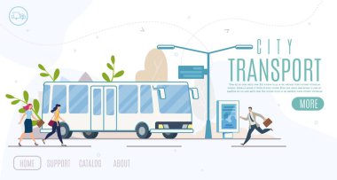 Şehir Toplu Taşıma Hizmeti Vektör Web Sitesi