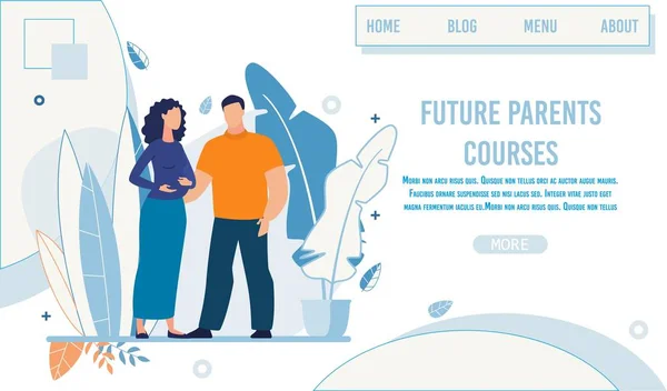 Strona docelowa reklama Future rodzice kursy — Wektor stockowy