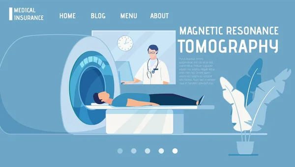 Página de aterrizaje ofrece MRI como parte de seguro médico — Vector de stock