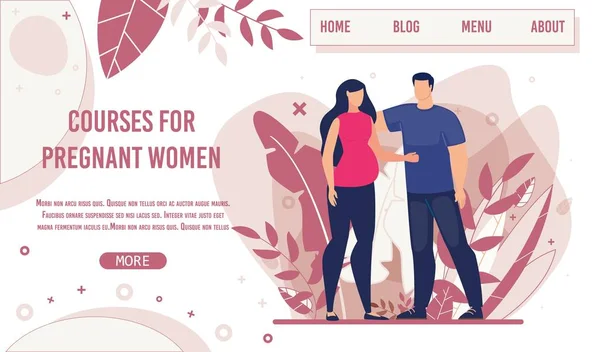 Kreatywne strony docelowej dla kobiet w ciąży kursy — Wektor stockowy