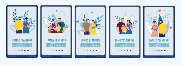 Planificación familiar Móvil Informativo Redes Sociales — Vector de stock