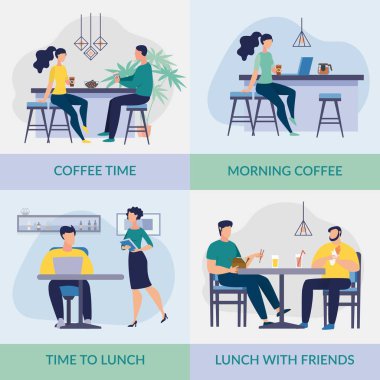 Set Bright Flyer Arkadaşlarla Öğle Yemeği Yazılı.