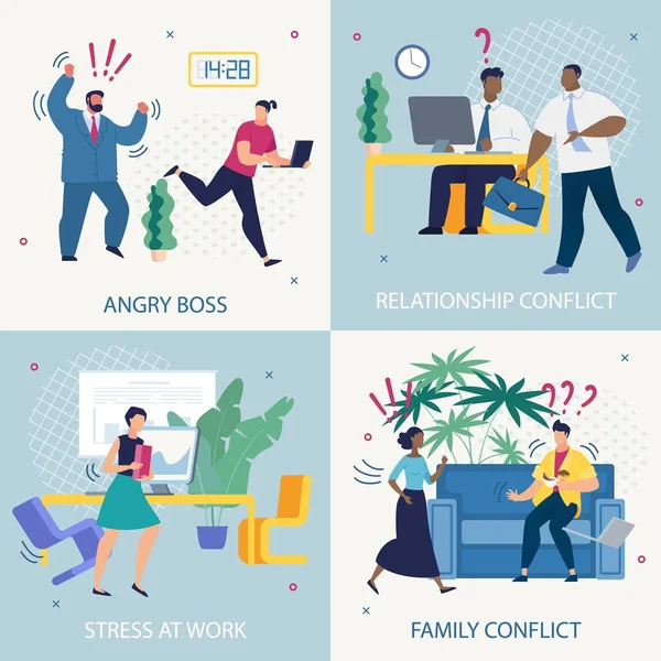 Set Bilgilendirici Poster Angry Boss Yazı Düz. 