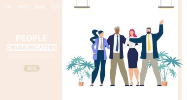 İş adamları İletişim Vektör Web Banner