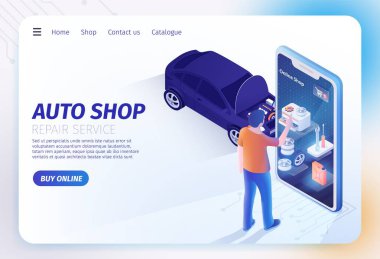 Auto Shop Online Mobil Uygulama Açılış Sayfası