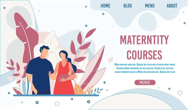 Cours de formation à la maternité Page d'atterrissage créative — Image vectorielle