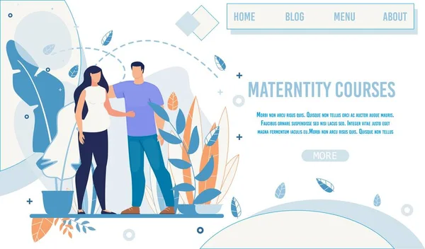 Page d'accueil Offre Cours et formation sur la maternité — Image vectorielle
