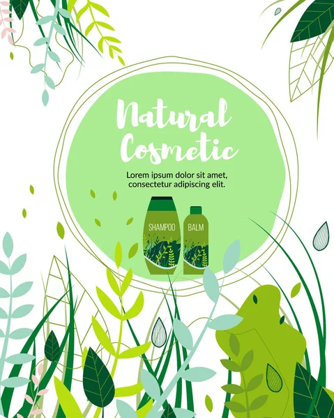 Prodotti cosmetici naturali a base di erbe Business . — Vettoriale Stock