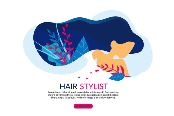 髪の毛を持つ女の子、スタイリストと美容院. — ストックベクタ