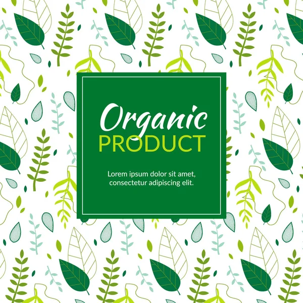 Prodotto biologico, foglie verdi e rami Banner . — Vettoriale Stock
