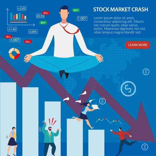 Webbsida banner ge info om börskraschen — Stock vektor