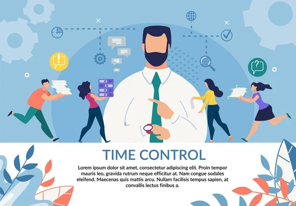 Zaman Kontrolü Aktarma Motivasyonu Düz Posteri