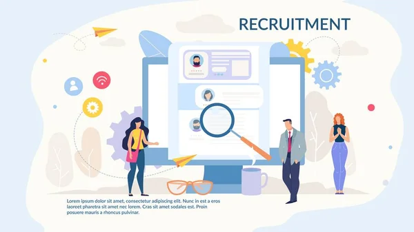 Page Web de conception de recrutement pour le service d'embauche — Image vectorielle