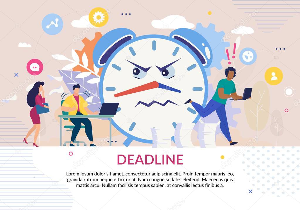 Poster in Deadline Theme with Stressed People