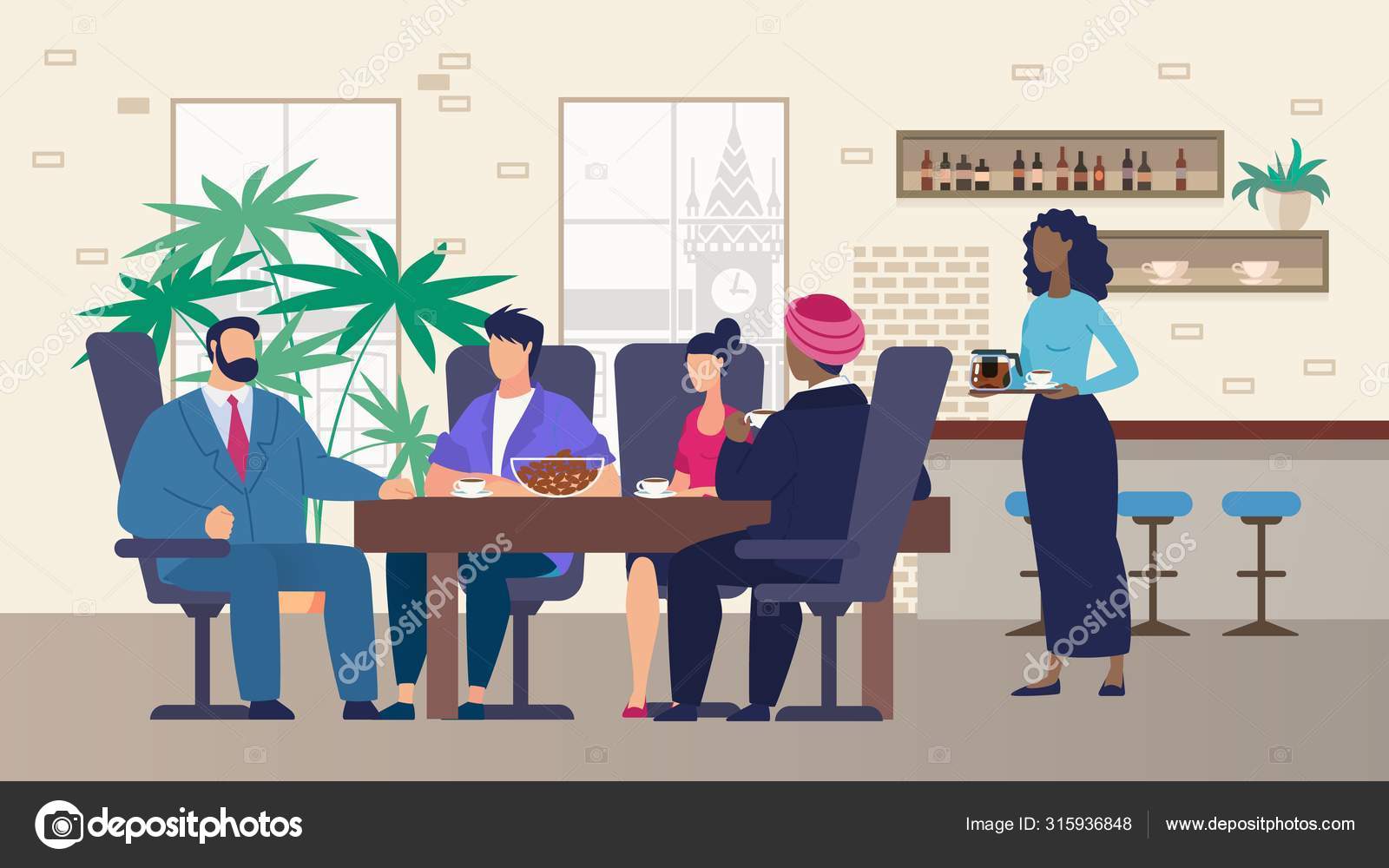 International Team Having Business Lunch on Meet Stock Vector Image by ©TeraVector #315936848 International Team Having Business Lunch on Meet Stock Vector Image by ©TeraVector #315936848