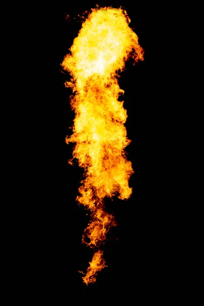Sendero Fuego Brillante Llama Aislada Negro — Foto de Stock