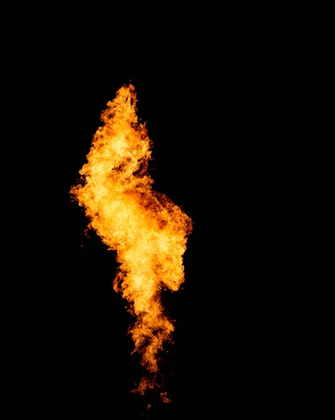 Cola Fuego Llama Aislada Negro — Foto de Stock