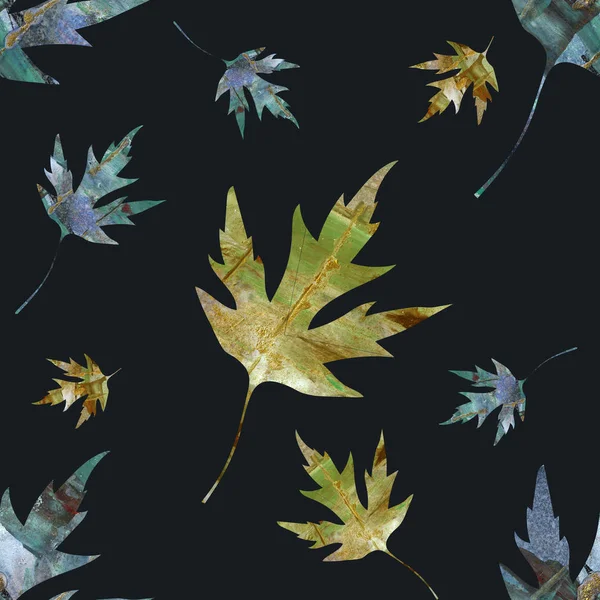 autumn leaves textured painting pattern. Painting Acrylic and Full spectrum on cardboard artist creative painting background