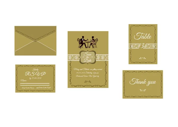 Wedding invitation isolated on white background — Stock Vector
