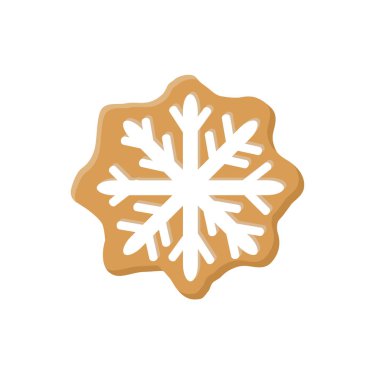 Beyaz arka plan üzerinde izole gingerbread kar tanesi vektör çizim