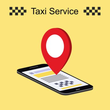 Akıllı telefon ve mobil taksi hizmeti. Online rezervasyon