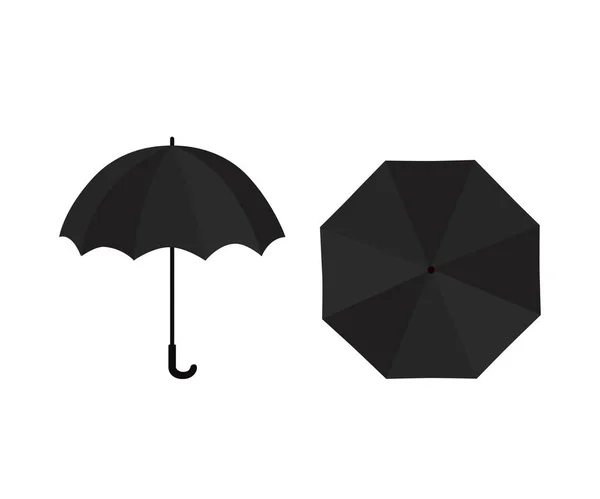 Black rain umbrella isolated on white background — Stock Vector