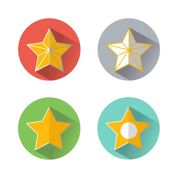 Conjunto de iconos de estrellas en estilo plano — Vector de stock