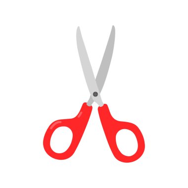 Açık kırtasiye makas beyaz arka plan üzerinde izole